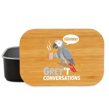 Oiseau Perroquet Gris D'Afrique Humour - Boîte à goûter - noir - Devant