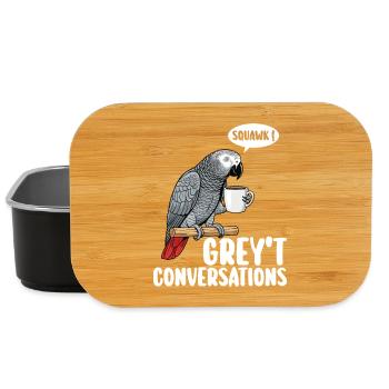 Oiseau Perroquet Gris D'Afrique Humour - Boîte à goûter - noir - Devant