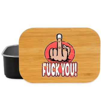 Middle Finger Fuck You Stinky Finger Design - Lunch Box - black - Front