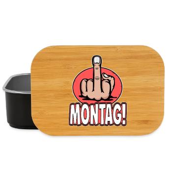Middle Finger Stinky Finger Monday Design - Lunch Box - black - Front