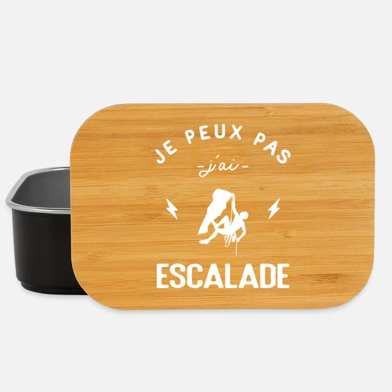 Je Peux Pas J'ai Escalade Grimpeur Humour - Boîte à goûter - noir