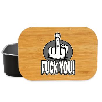 Middle Finger Stinky Finger Fuck You Design - Lunch Box - black - Front
