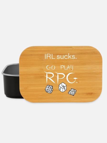 IRL sucks go play RPG (blanc) - Boîte à goûter - noir