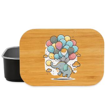 Balloon elephant in the sea of clouds - Lunch Box - black - Front