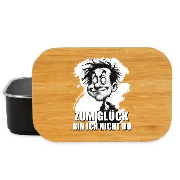 Caricature with "Fortunately..." quote - Lunch Box - black - Front