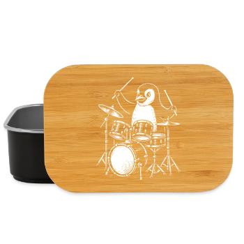 T-shirt Penguin Drummer Line Art - Boîte à goûter - noir - Devant