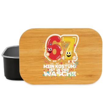 67 Six Seven Lustiger Spruch Karneval Fasching - Lunch Box - Schwarz - Vorne
