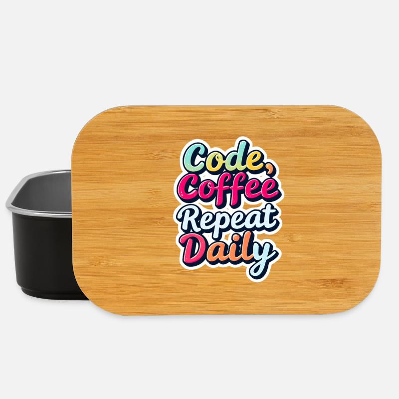 Code Schlaf Debug Wiederholungsprogramm Shirt - Lunch Box - Schwarz