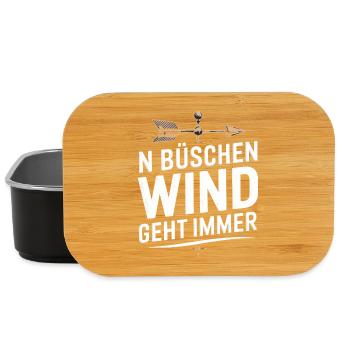  N Büschen Wind Geht Immer Spruch Für Segler - Lunch Box - Schwarz - Vorne