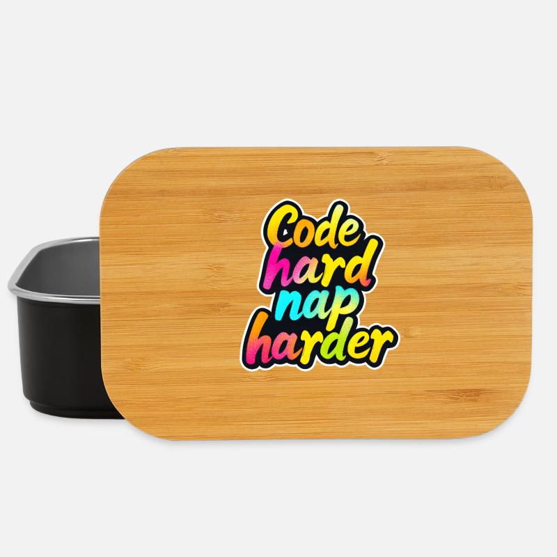 Code Hard Nickerchen Härter Lustiger Programmierer Tee - Lunch Box - Schwarz