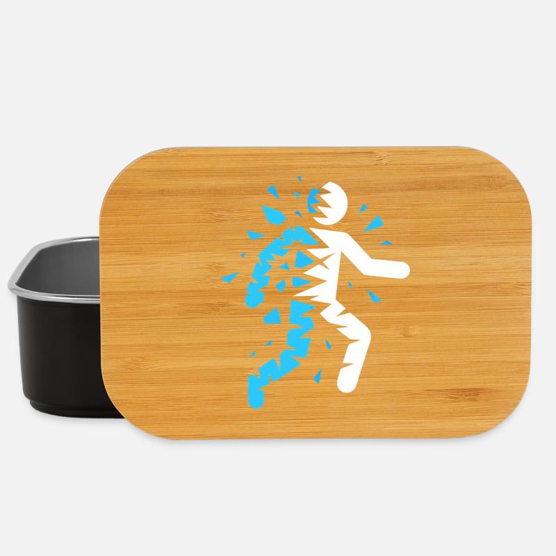 Blaue explodierte Silhouette - Lunch Box - Schwarz