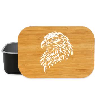Eagle Tribal Eagle Head – Mystical Wild Animal Motif - Lunch Box - black - Front