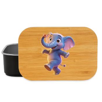 Neonfarben Elefanten-Tanzkind - Lunch Box - Schwarz - Vorne