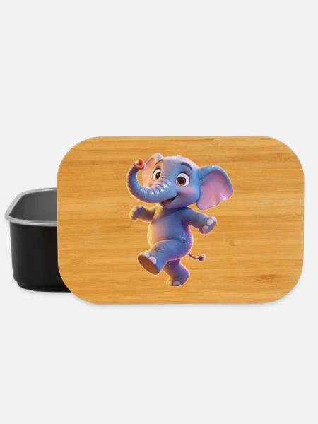 Neon Elephant Dancing Child - Lunch Box - black