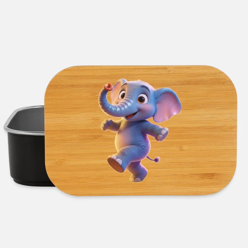 Neon Elephant Dancing Child - Lunch Box - black