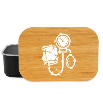 Blood Pressure Monitor Grunge Medicine Vector - Lunch Box - black - Front