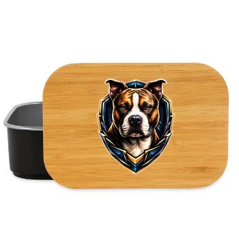 American Staffordshire Kopf - Lunch Box - Schwarz - Vorne