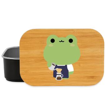 Kawaii Frog Barista - Lunch Box - black - Front