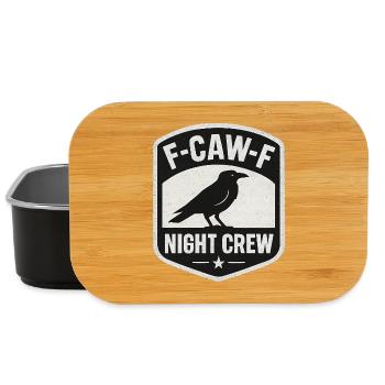 F-Caw-F Équipe de Nuit Corbeau Corbeau Humour de Nuit - Boîte à goûter - noir - Devant