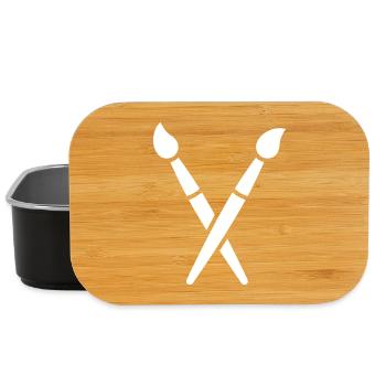 Pinceau, peinture, symbole artistique - Boîte à goûter - noir - Devant