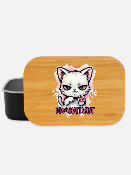 Naughty Cat I Do What I Want - Lunch Box - black