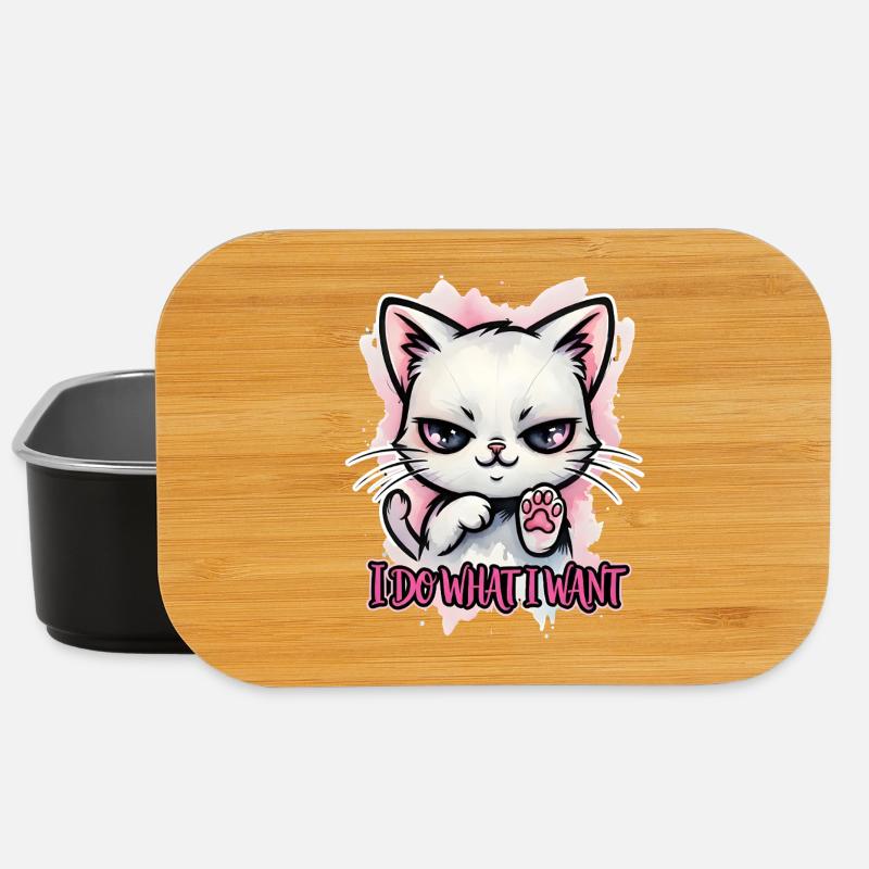 Freche Katze I Do What I Want - Lunch Box - Schwarz
