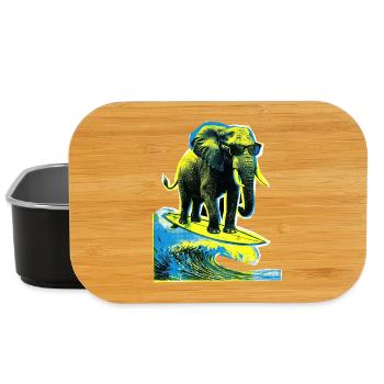 Elephant Surfer - Lunch Box - black - Front