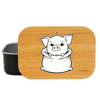 Cuddly piggy out of the bag - Lunch Box - black - Front