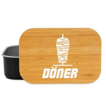 Döner Spieß Icon Schwarz-Weiß - Lunch Box - Schwarz - Vorne