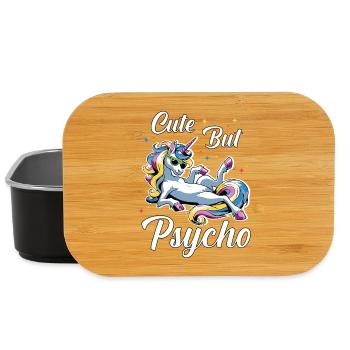 Cute Psycho Unicorn - Lunch Box - black - Front