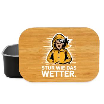  Stur Wie Das Wetter Maritimer Spruch Für Sturkopf - Lunch Box - Schwarz - Vorne