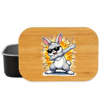 Dabbing Bunny - Lunch Box - black - Front