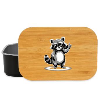 Cool raccoon with sunglasses - Lunch Box - black - Front