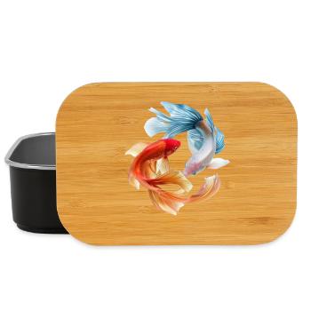 Koi Color Wheel: Goldfish Pair - Lunch Box - black - Front