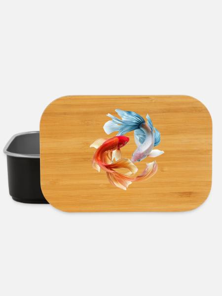 Koi Color Wheel: Goldfish Pair - Lunch Box - black