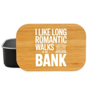 I Like Long Romantic Walks To The Bank - Lunch Box - black - Front