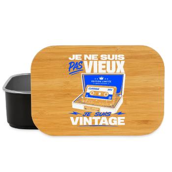 Je Ne Suis Pas Vieux Cassette Vintage - Boîte à goûter - noir - Devant