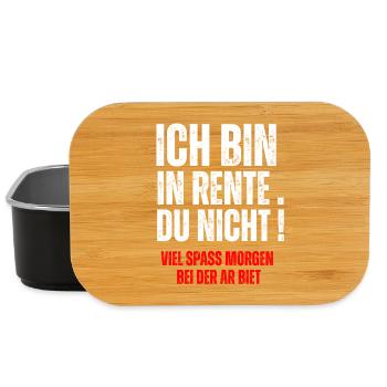 ICH BIN IN RENTE, DU NICHT! - Lunch Box - black - Front