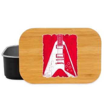Graffiti Guitar Silhouette - Lunch Box - black - Front