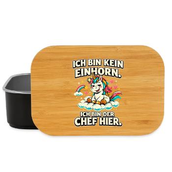 Ich bin kein Einhorn Chef hier - Lunch Box - Schwarz - Vorne