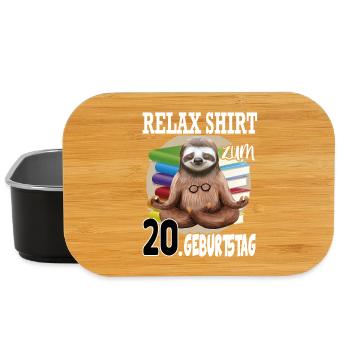 Relax Faultier Geburtstag 20 Jahre Sloth Lustig - Lunch Box - Schwarz - Vorne