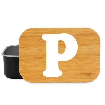 Large P Style Print | Letter P | P Logo - Lunch Box - black - Front