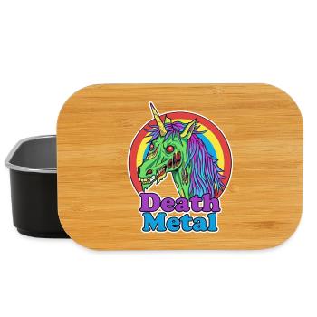 Death Metal – Dessin animé Zombie Licorne - Boîte à goûter - noir - Devant