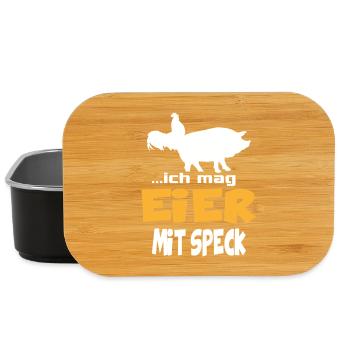 Ich mag Eier mit Speck Huhn Schwein Animals - Lunch Box - Schwarz - Vorne