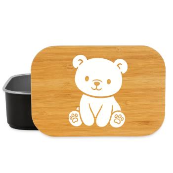 Cute teddy bear for babies and toddlers - Lunch Box - black - Front