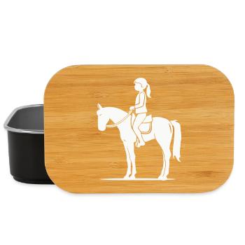 Reiterin Silhouette auf Pferd - Lunch Box - Schwarz - Vorne