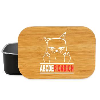 Fuck you Fick dich T Shirt Sprüche Lustige Tiere - Lunch Box - Schwarz - Vorne