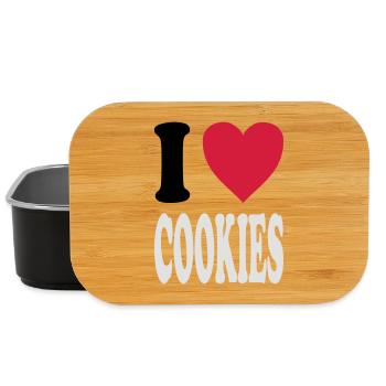 I love COOKIES (Farben anpassbar!) - Lunch Box - Schwarz - Vorne