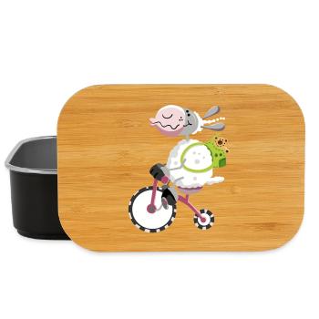 Schaf fährt Fahrrad - Lunch Box - Schwarz - Vorne