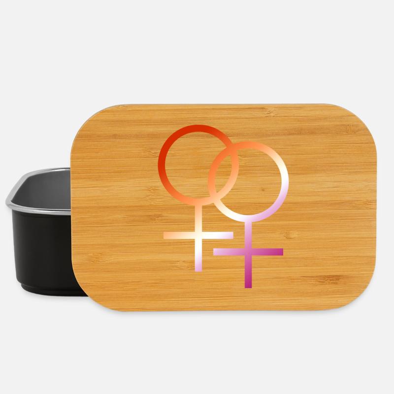 conception de t-shirt coloré symbole lesbienne lgbt - Boîte à goûter - noir